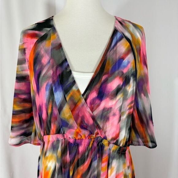 Torrid Maxi Watercolor V Neck Maxi Dress - Picture 3 of 8